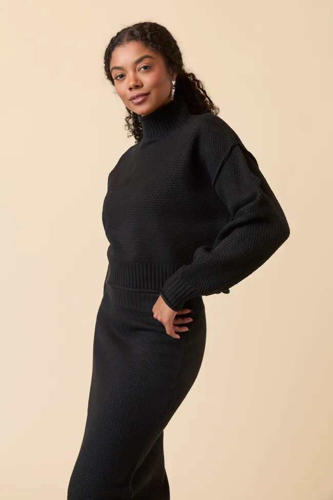 Jamie Black Sweater Turtleneck Skirt Set FINAL SALE sold by Pink Lily product image thumbnail 5