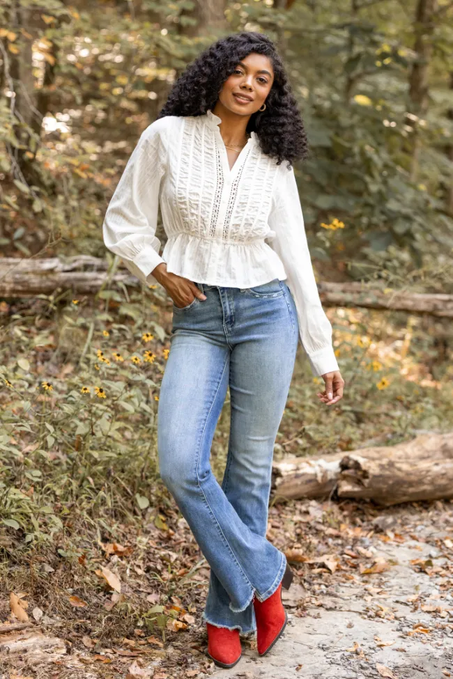 Abby Lou White Long Sleeve Blouse sold by Pink Lily product image thumbnail 2