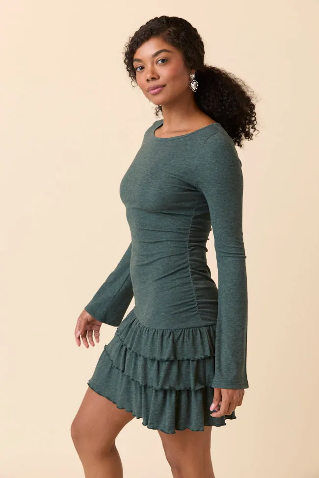 Janelle Forest Ruffle Knit Mini Dress FINAL SALE sold by Pink Lily product image thumbnail 4