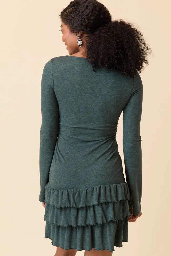 Janelle Forest Ruffle Knit Mini Dress FINAL SALE sold by Pink Lily product image thumbnail 5