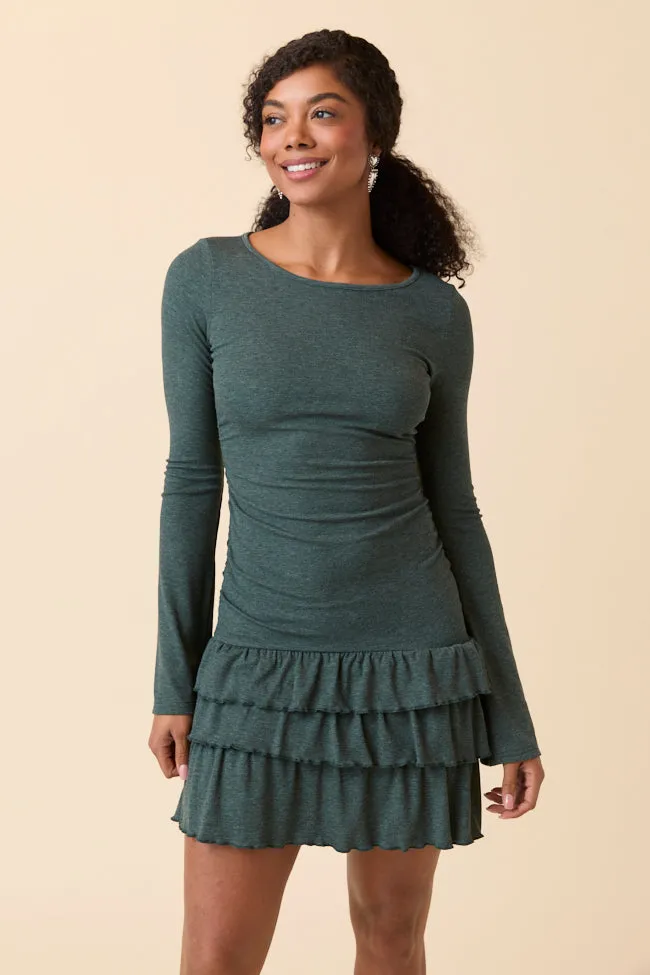 Janelle Forest Ruffle Knit Mini Dress FINAL SALE sold by Pink Lily product image thumbnail 3