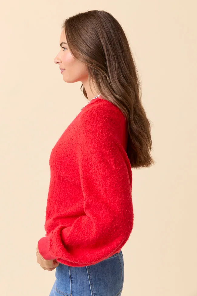Kristy Red Boucle Sweater sold by Pink Lily product image thumbnail 4