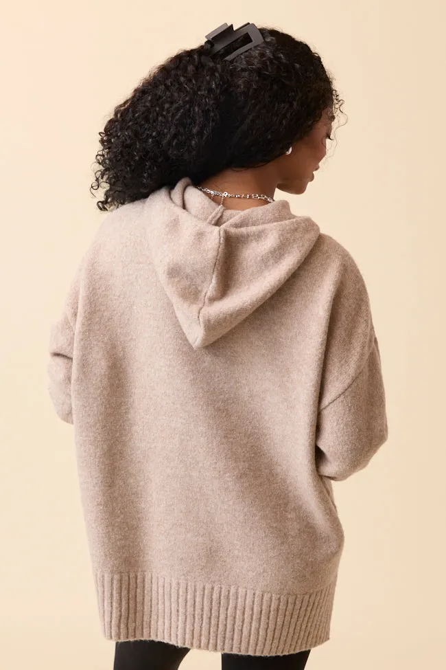 Etta Heathered Oat Hooded Sweater sold by Pink Lily product image thumbnail 4