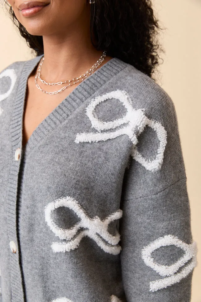 Christen White And Grey Bows Cardigan FINAL SALE sold by Pink Lily product image thumbnail 5