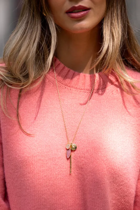 Viviana Pink Charm Necklace SALE sold by Pink Lily