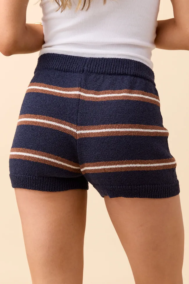 Jeannie Navy Stripe Sweater Shorts sold by Pink Lily product image thumbnail 4