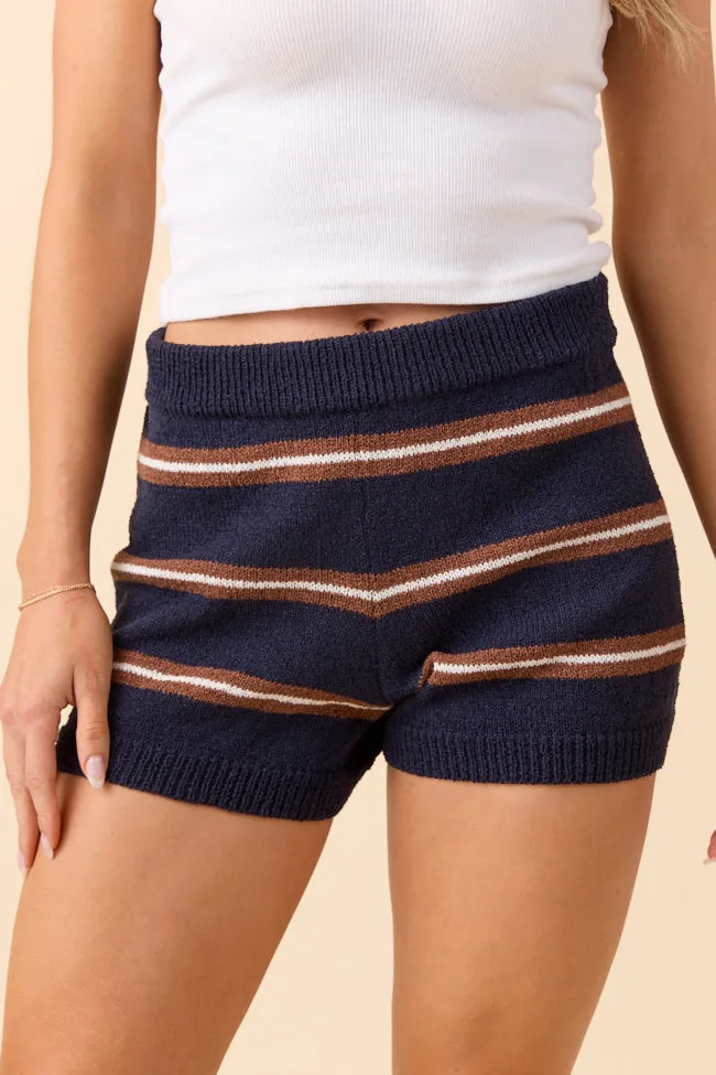 Jeannie Navy Stripe Sweater Shorts sold by Pink Lily product image thumbnail 2