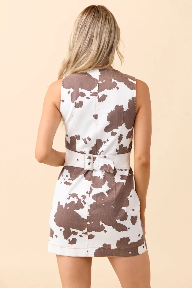 Gwen Cow Print Mini Dress FINAL SALE sold by Pink Lily product image thumbnail 5