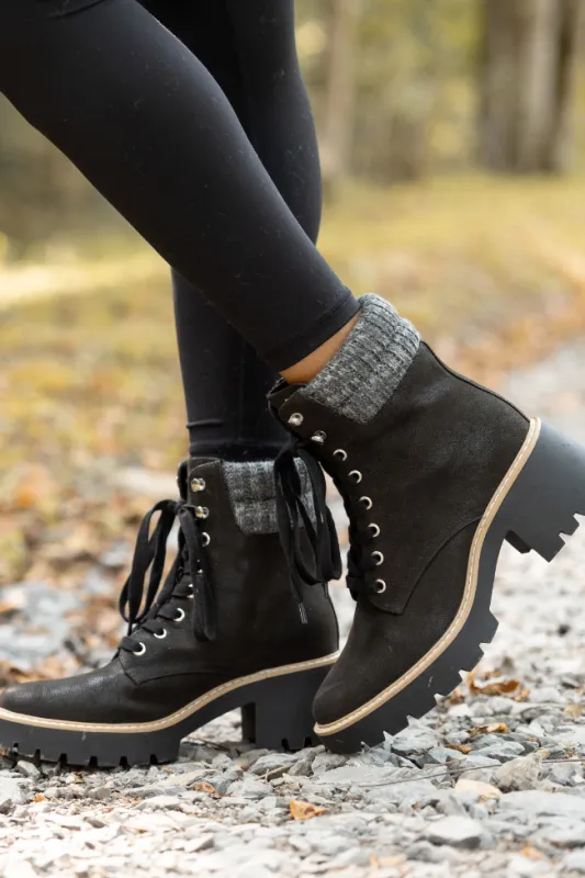 Edie Black Combat Boots SALE sold by Pink Lily