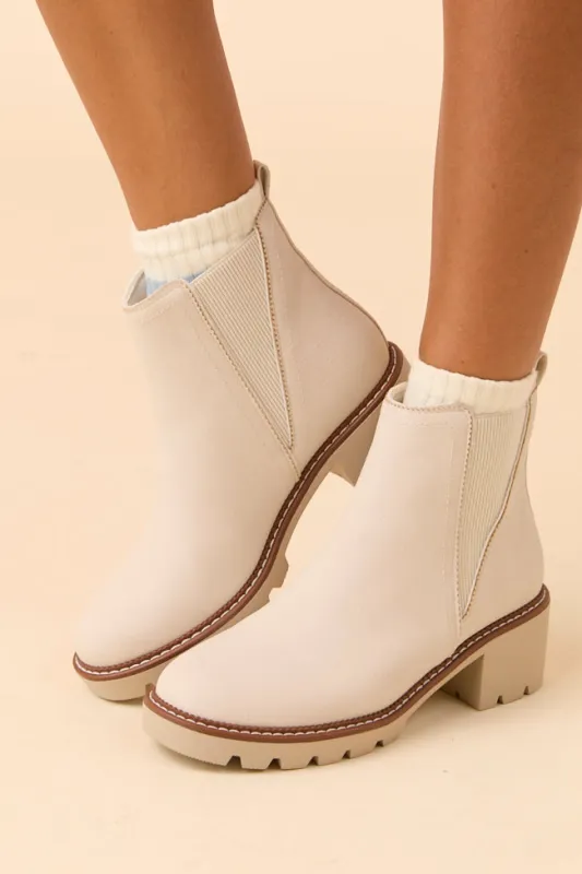 Paula Side Gore Stone Booties sold by Pink Lily