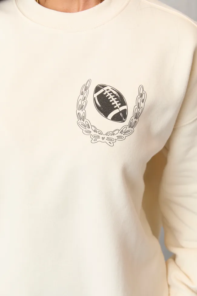 Meet Me In The Bleachers Football Cream Sweatshirt sold by Pink Lily product image thumbnail 3