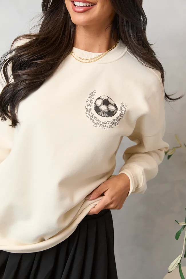 Meet Me In The Bleachers Soccer Cream Sweatshirt sold by Pink Lily product image thumbnail 3