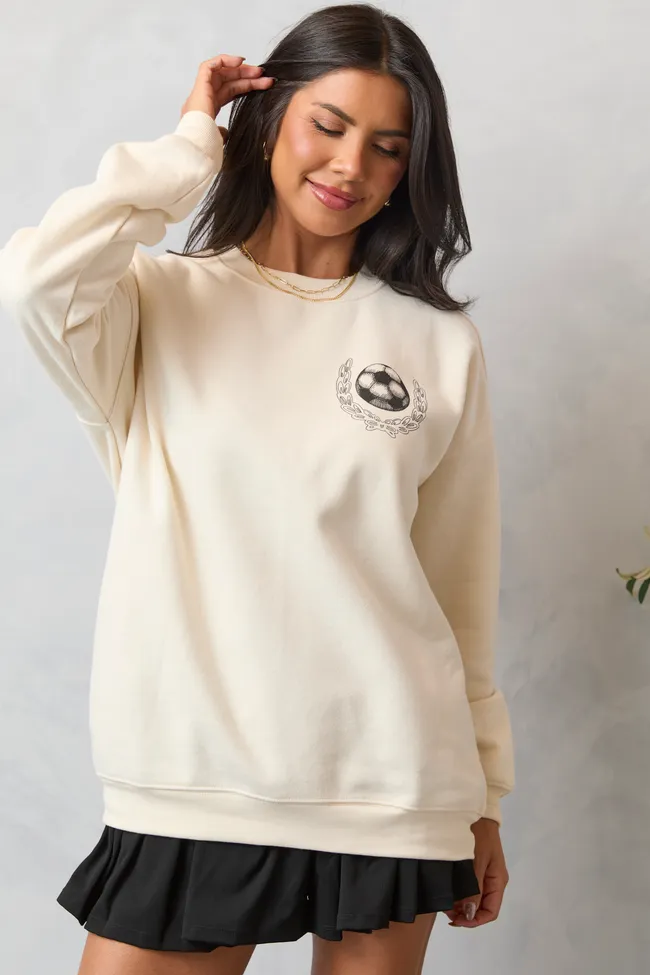 Meet Me In The Bleachers Soccer Cream Sweatshirt sold by Pink Lily product image thumbnail 4