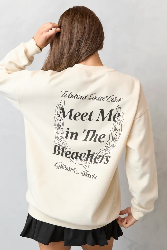Meet Me In The Bleachers Volleyball Cream Sweatshirt sold by Pink Lily product image thumbnail 2