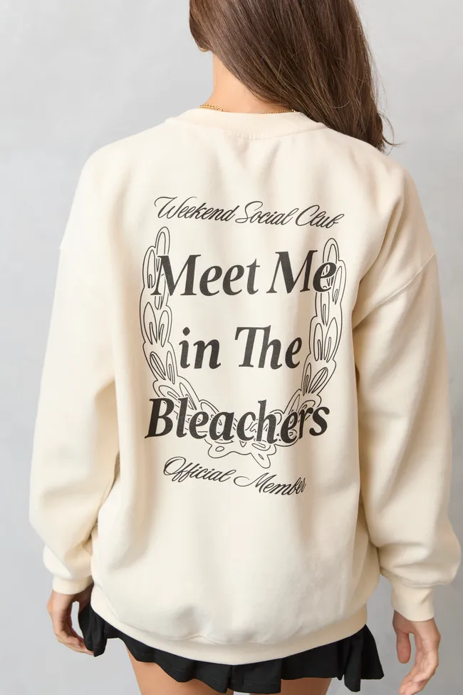 Meet Me In The Bleachers Cheer Cream Sweatshirt sold by Pink Lily product image thumbnail 2