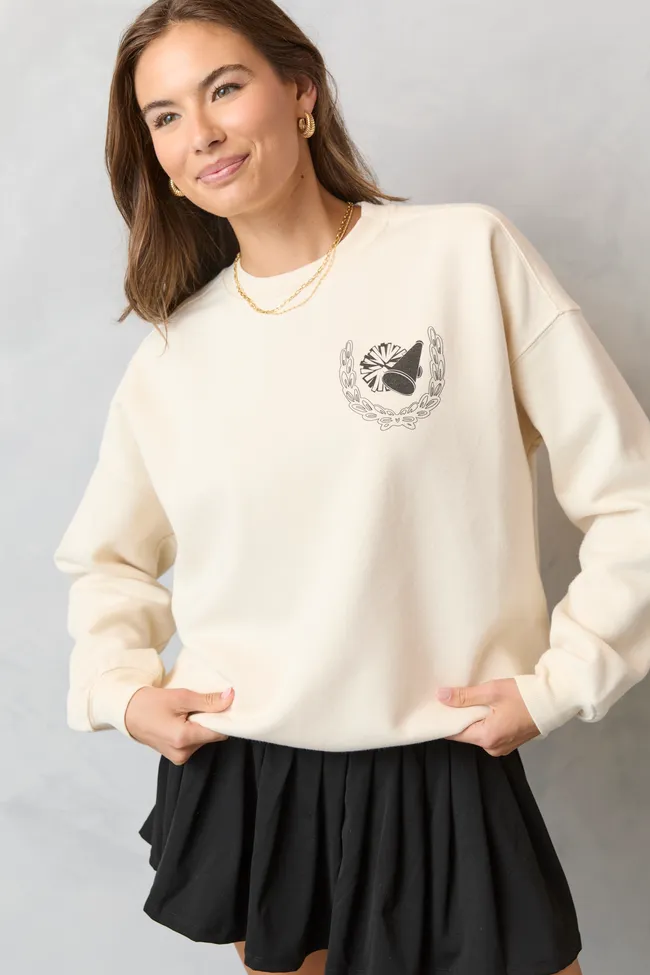 Meet Me In The Bleachers Cheer Cream Sweatshirt sold by Pink Lily product image thumbnail 5
