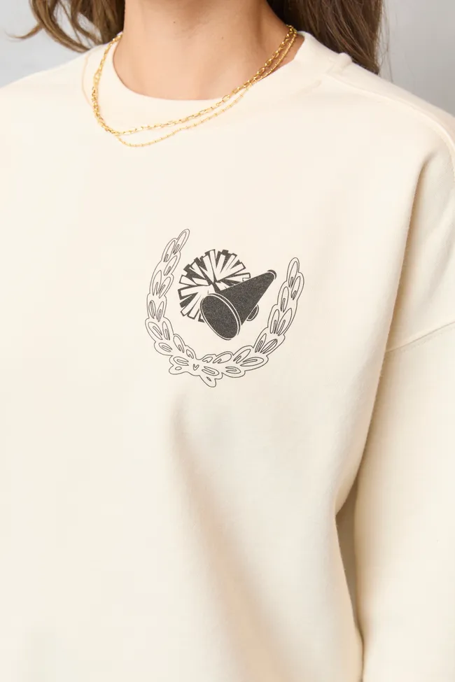 Meet Me In The Bleachers Cheer Cream Sweatshirt sold by Pink Lily product image thumbnail 3