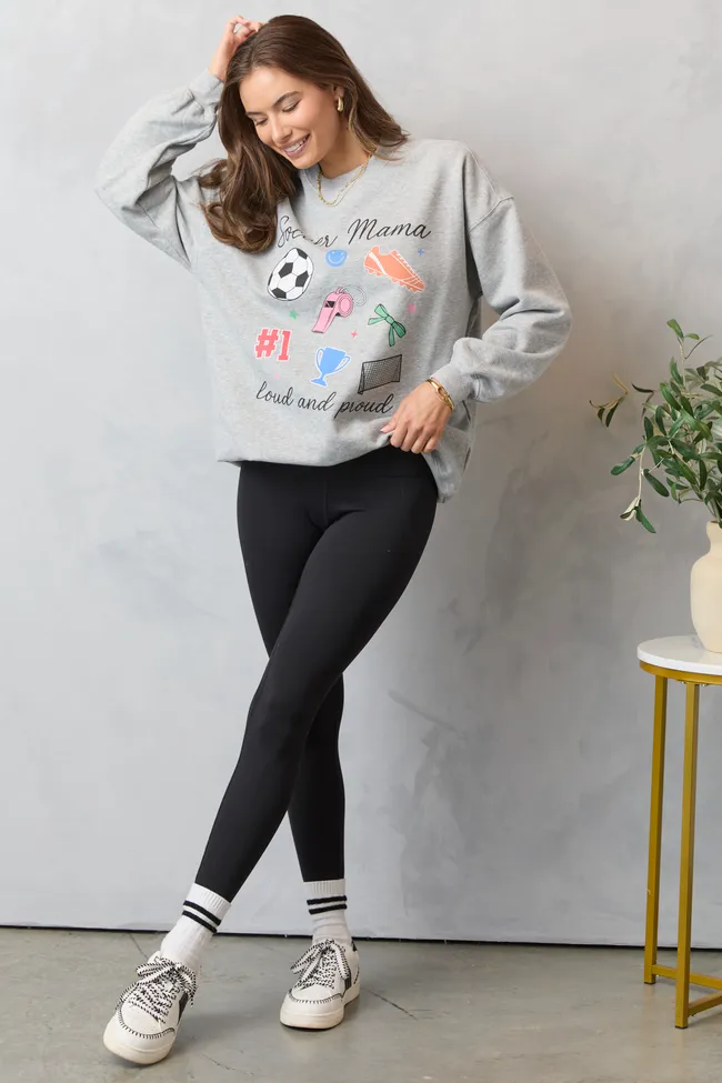 Soccer Mama Icons Light Grey Graphic Sweatshirt sold by Pink Lily product image thumbnail 3