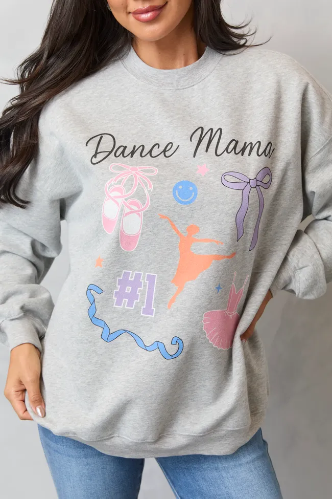 Dance Mama Icons Light Grey Graphic Sweatshirt sold by Pink Lily product image thumbnail 2