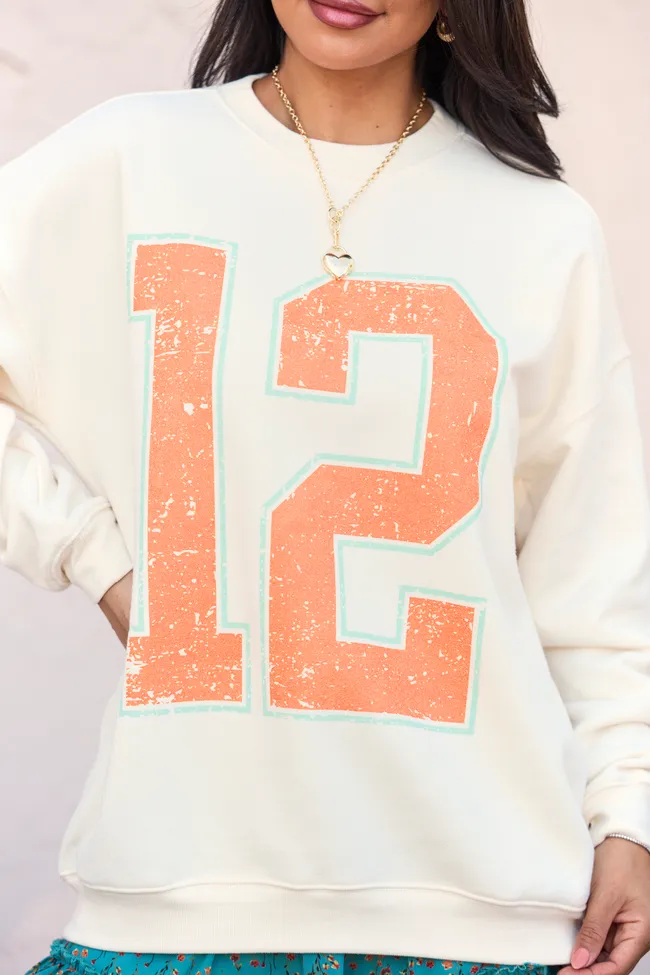 12 Cream Graphic Sweatshirt sold by Pink Lily product image thumbnail 3