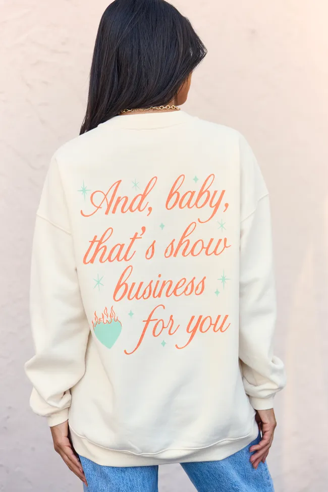 Show Business Cream Graphic Sweatshirt sold by Pink Lily product image thumbnail 5