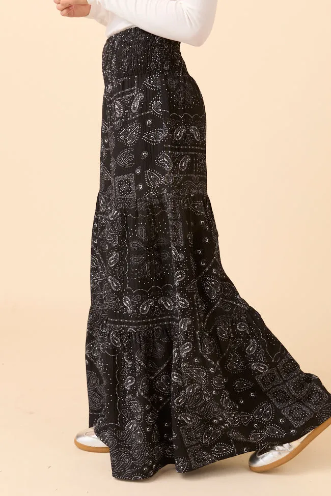 Eliza Black Paisley Print Wide Leg Pants FINAL SALE sold by Pink Lily product image thumbnail 4