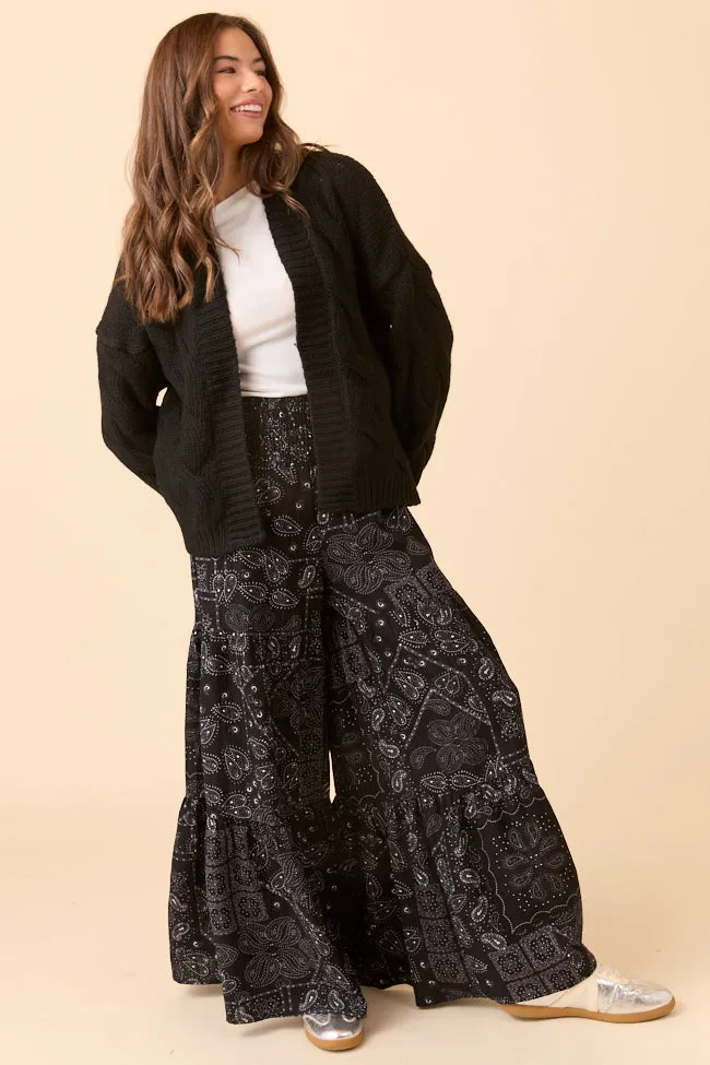 Eliza Black Paisley Print Wide Leg Pants FINAL SALE sold by Pink Lily product image thumbnail 2