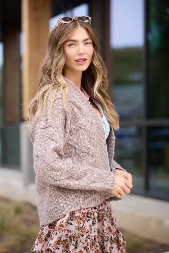 Poppy Brown Cable Knit Cardigan FINAL SALE sold by Pink Lily product image thumbnail 3