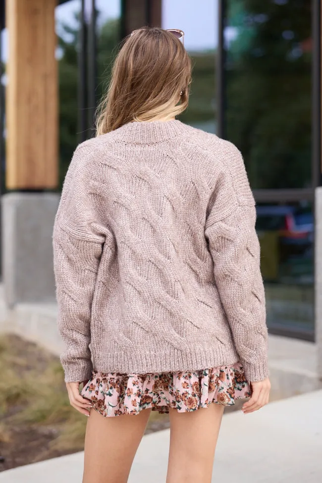 Poppy Brown Cable Knit Cardigan FINAL SALE sold by Pink Lily product image thumbnail 4