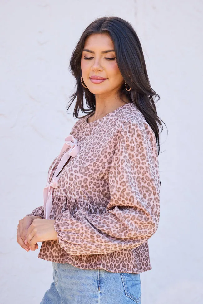 Talyn Pink Leopard Velvet Tie Front Top FINAL SALE sold by Pink Lily product image thumbnail 4