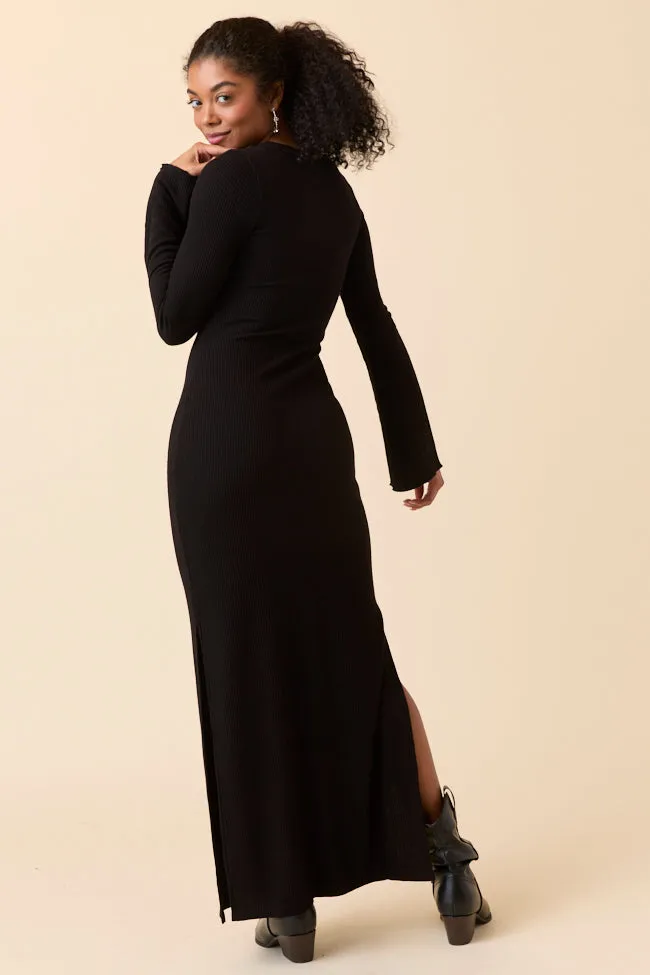 Rhiannon Black Bell Sleeve Maxi Dress SALE sold by Pink Lily product image thumbnail 4