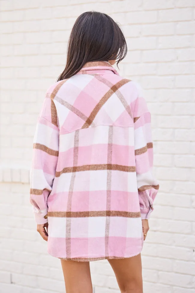 Shayla Pink and Taupe Flannel Shacket FINAL SALE sold by Pink Lily product image thumbnail 4