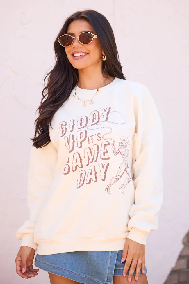 Giddy Up Game Day Cream Graphic Sweatshirt sold by Pink Lily product image thumbnail 4