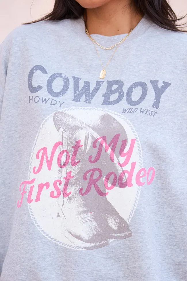 Not My First Rodeo Light Grey Graphic Sweatshirt sold by Pink Lily product image thumbnail 2