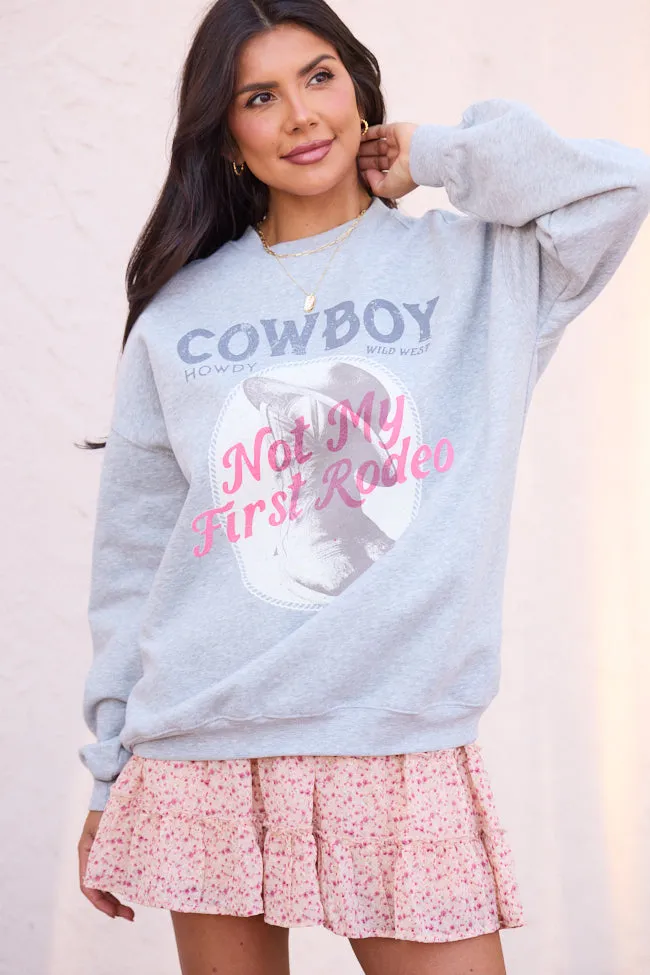 Not My First Rodeo Light Grey Graphic Sweatshirt sold by Pink Lily product image thumbnail 4