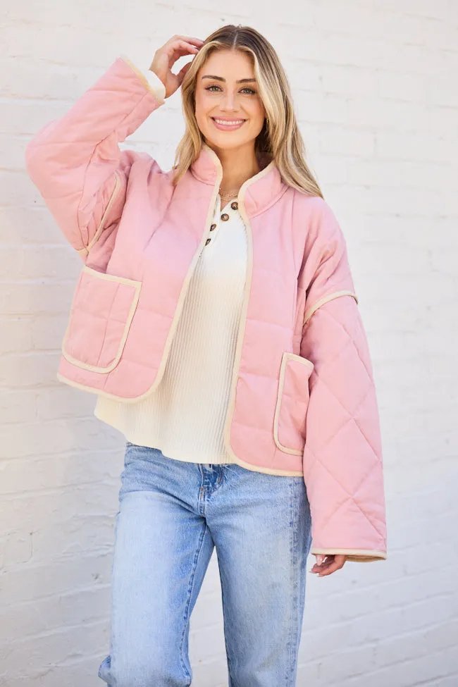 Maggie Pink Quilted Jacket FINAL SALE sold by Pink Lily