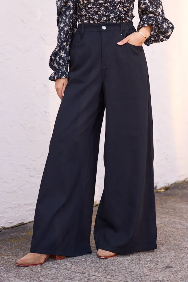 Rio Black Wide Leg Trousers sold by Pink Lily
