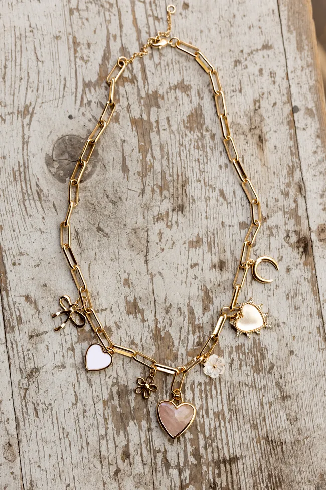 Ella Rose Gold Charm Necklace SALE sold by Pink Lily