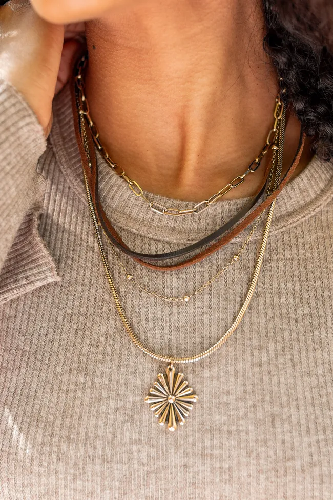 Tawny Gold Pendant Necklace FINAL SALE sold by Pink Lily