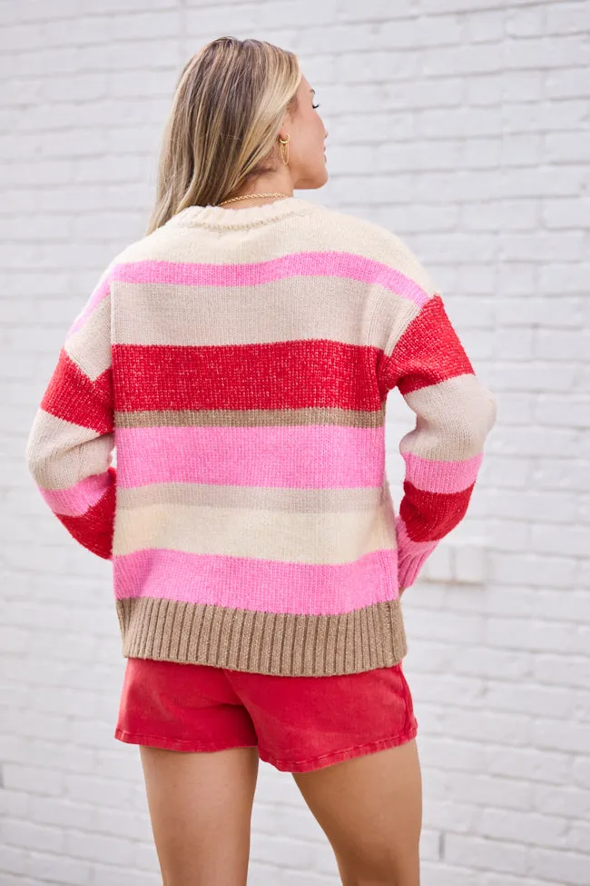 Marla Pink and Red Striped Sweater sold by Pink Lily product image thumbnail 5