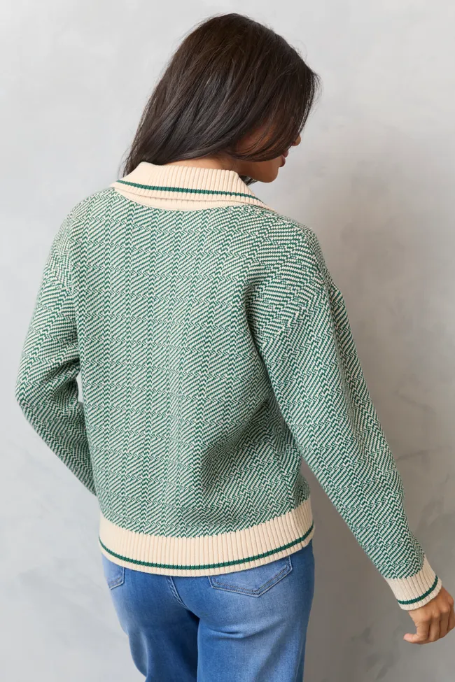 Candice Green Patterned V-Neck Pullover SALE sold by Pink Lily product image thumbnail 5
