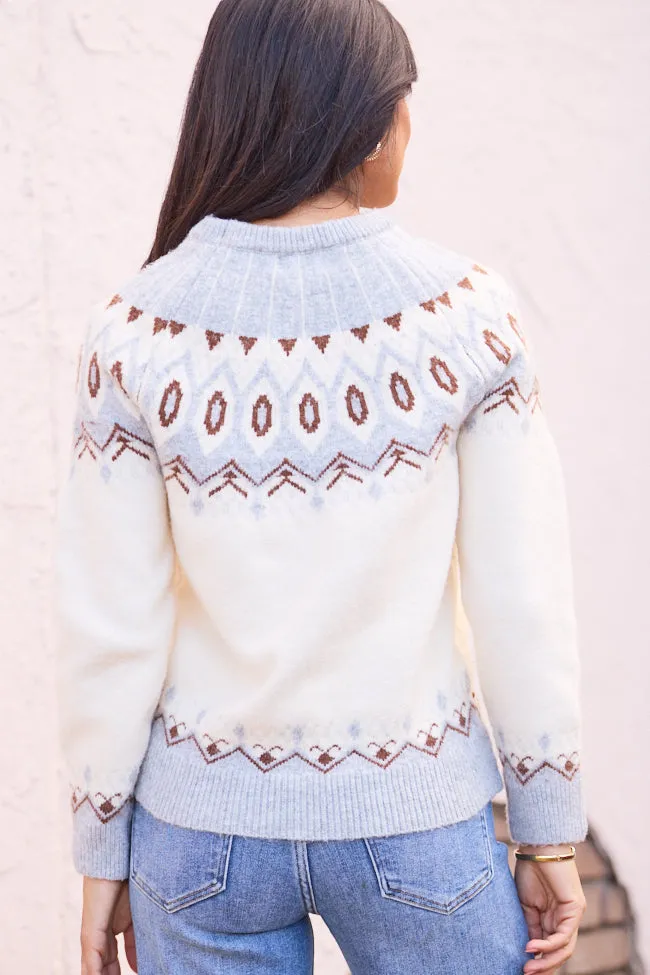 Isadora Grey Brown And Ivory Fair Isle Sweater sold by Pink Lily product image thumbnail 5
