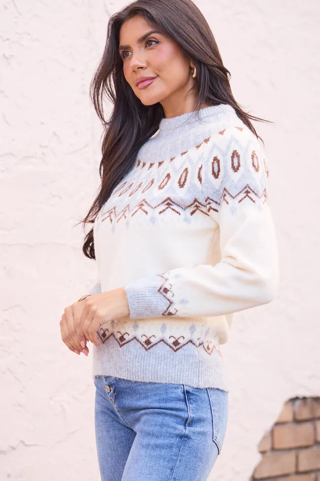 Isadora Grey Brown And Ivory Fair Isle Sweater sold by Pink Lily product image thumbnail 4