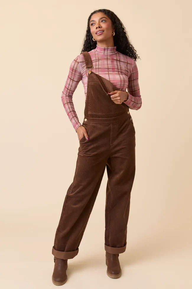 Ansley Long Sleeve Pink Plaid Mesh Mock Neck Top FINAL SALE sold by Pink Lily product image thumbnail 2