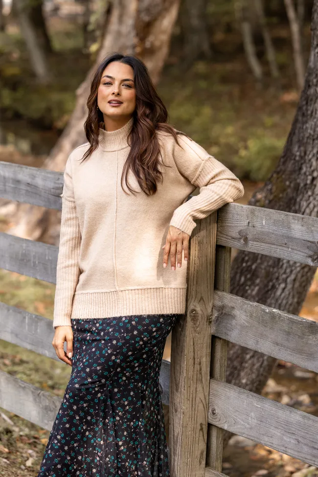 Billie Beige Turtleneck Sweater sold by Pink Lily product image thumbnail 5
