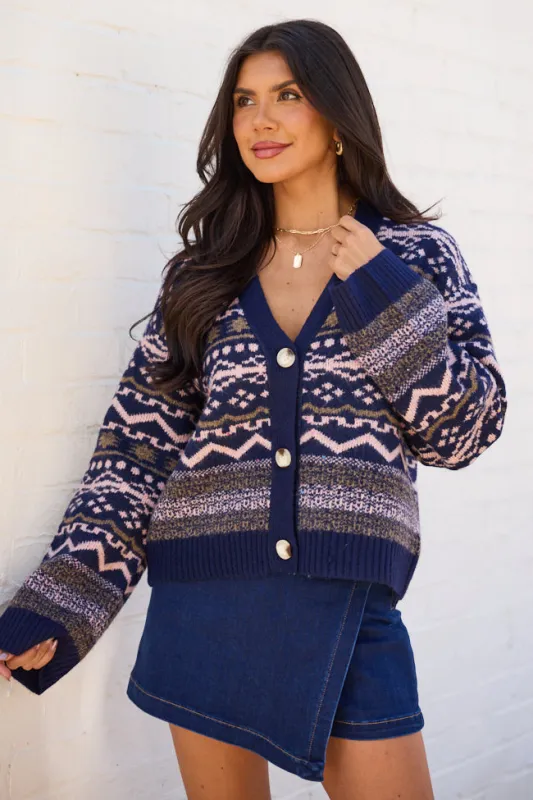 Juliet Oversized Fair Isle Cardigan sold by Pink Lily