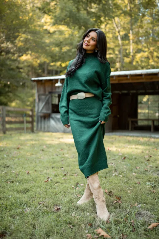 Jamie Forest Sweater Turtleneck Skirt Set sold by Pink Lily