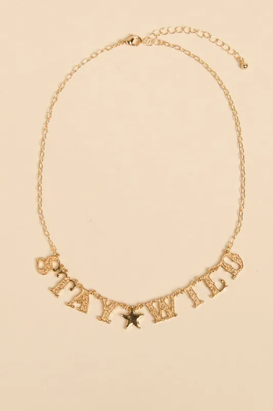 The Stay Wild Gold Necklace sold by Pink Lily