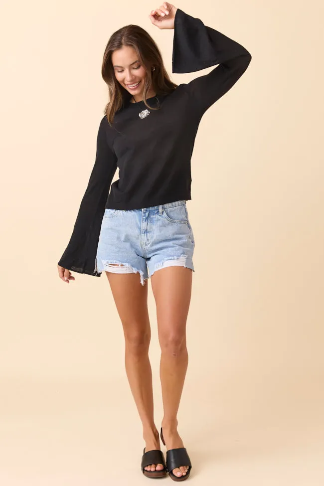 Deanna Black Scoop Neck Bell Sleeve Top SALE sold by Pink Lily product image thumbnail 2