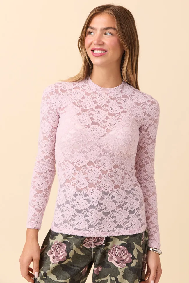 Nicks Long Sleeve Pink Floral Mesh Crewneck Top sold by Pink Lily product image thumbnail 3